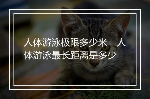 人体游泳极限多少米　人体游泳最长距离是多少